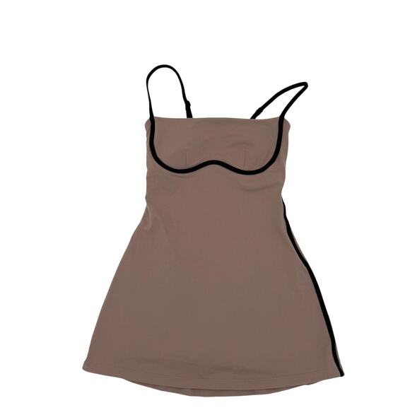 ALO Yoga Dresses & Skirts - ALO Yoga Tan Mini Dress with Black Trim